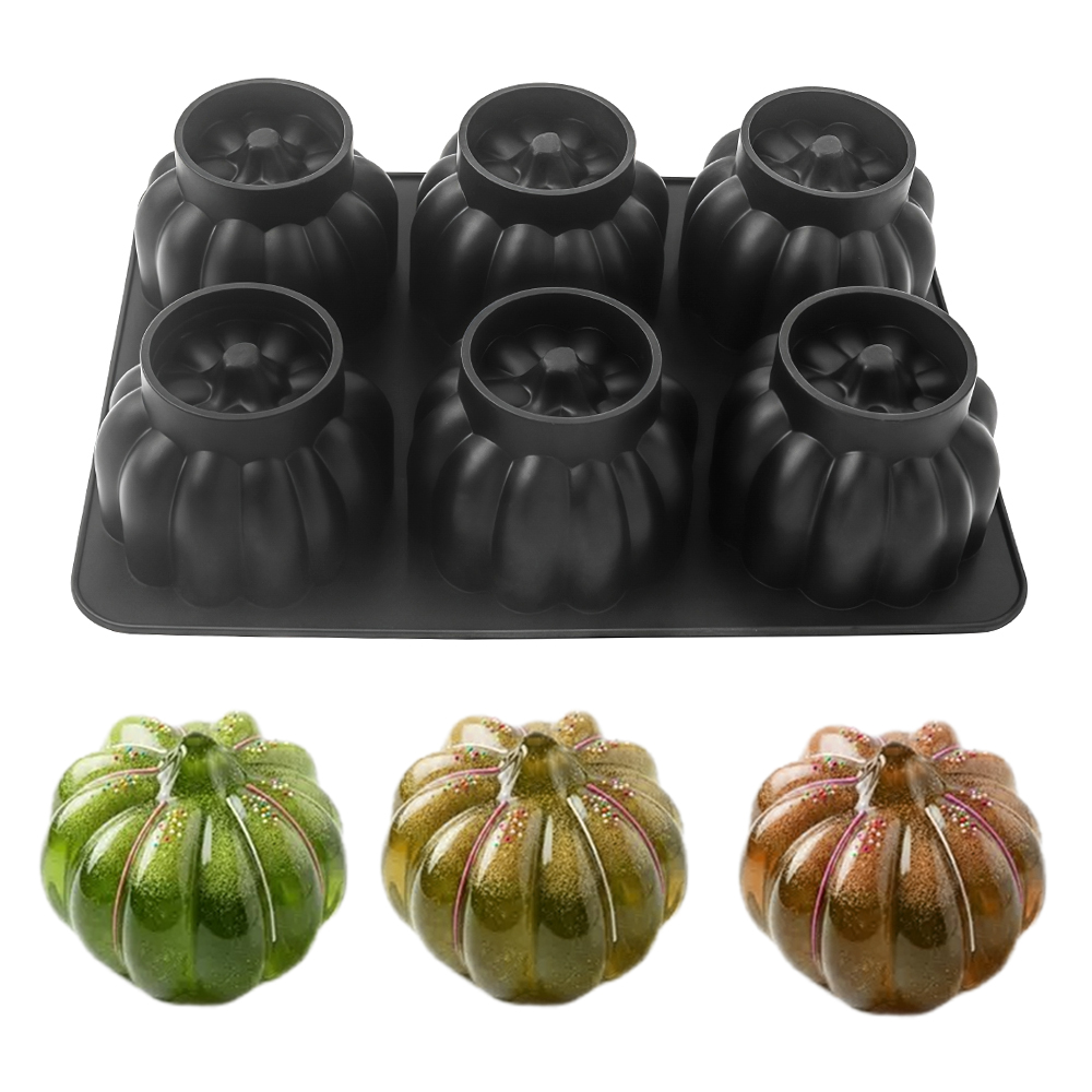Pumpkin Lantern Halloween - Cetakan Cokelat Labu Halloween 2/6-Sel, Cetakan
