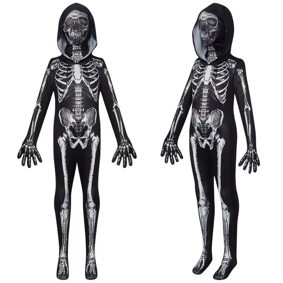Halloween Costume Kids - Kostum Halloween Anak-anak, Kostum Tengkorak Menyeramkan,