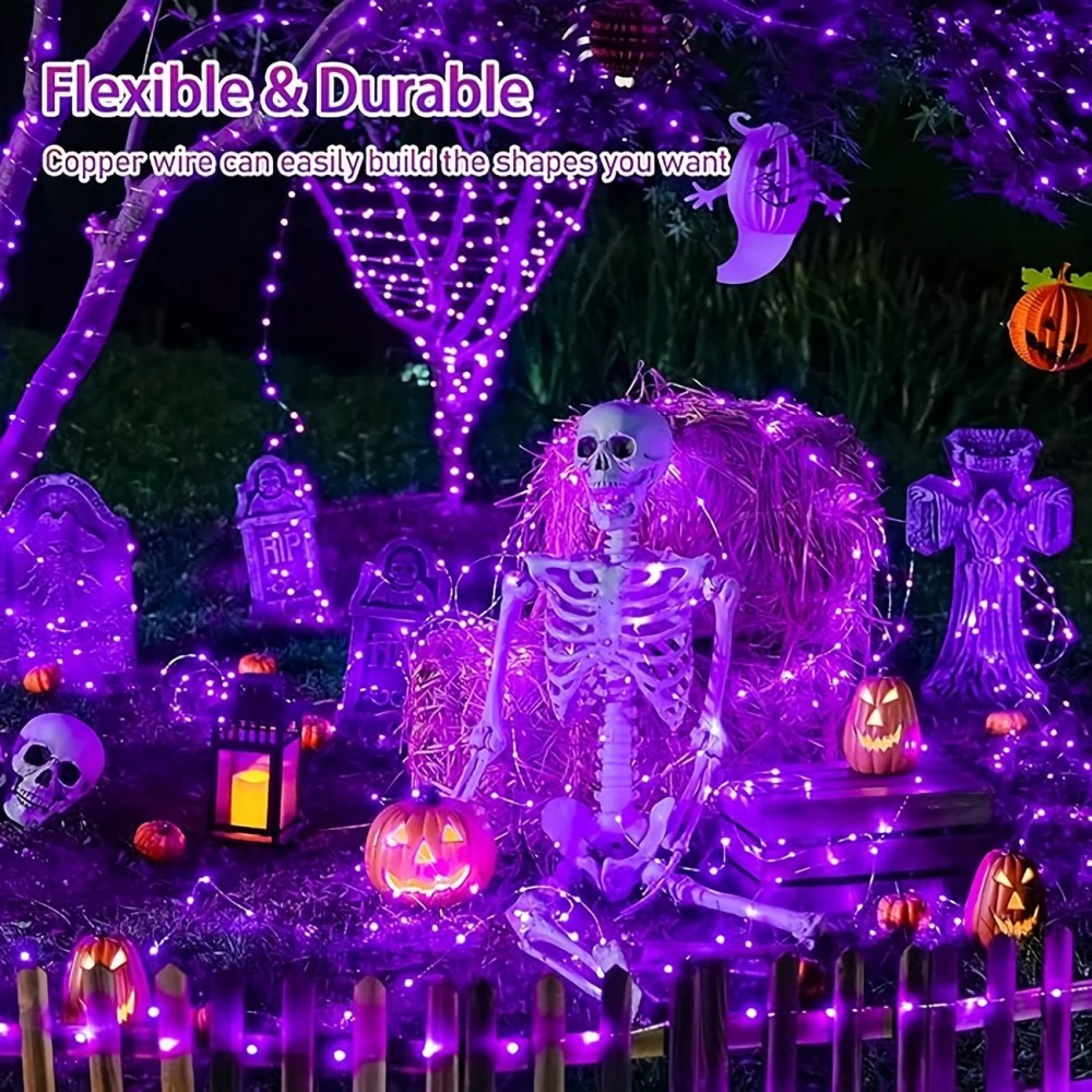 Halloween Led String Lights Orange - 1 Buah Lampu Tali Surya Halloween