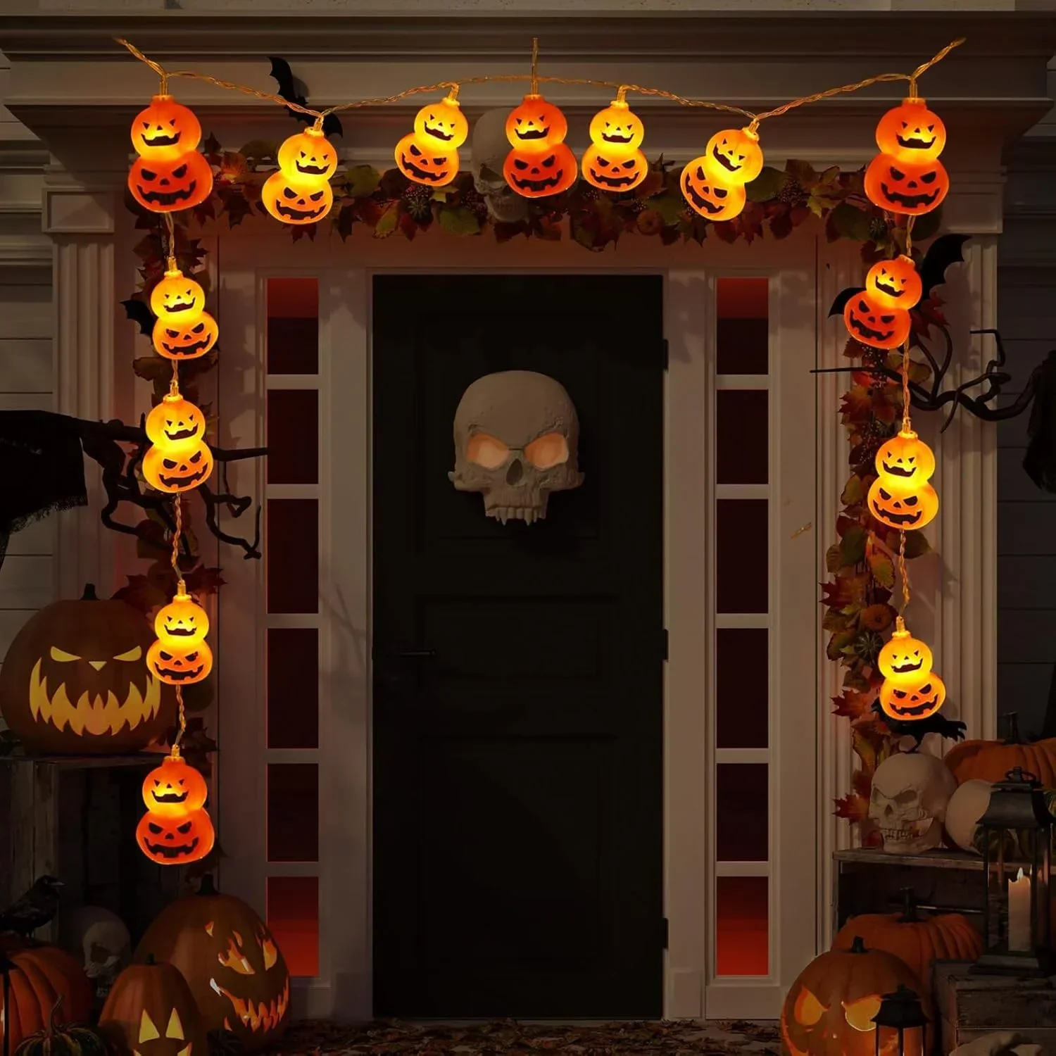 Halloween Led String Lights Orange - Lampu Hias Bentuk Labu Jack O