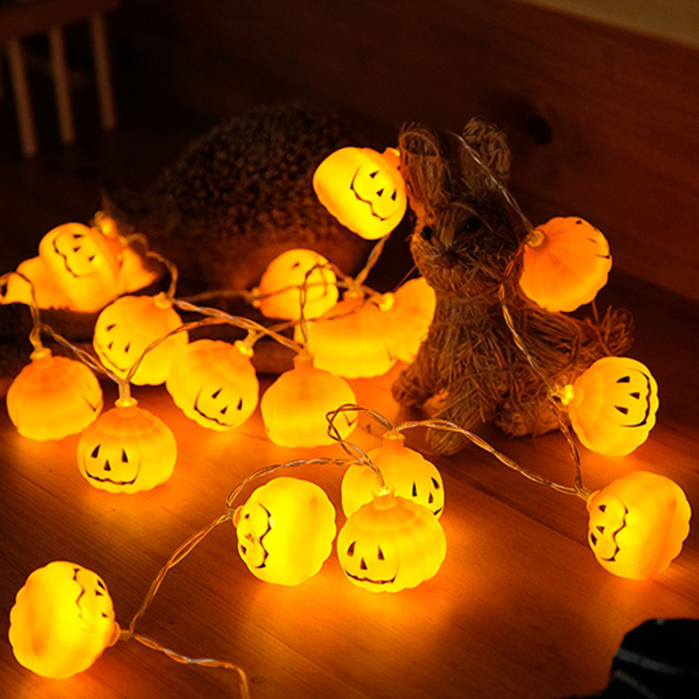 Halloween Led String Lights Orange - Lampu Tali LED Labu 3D Halloween