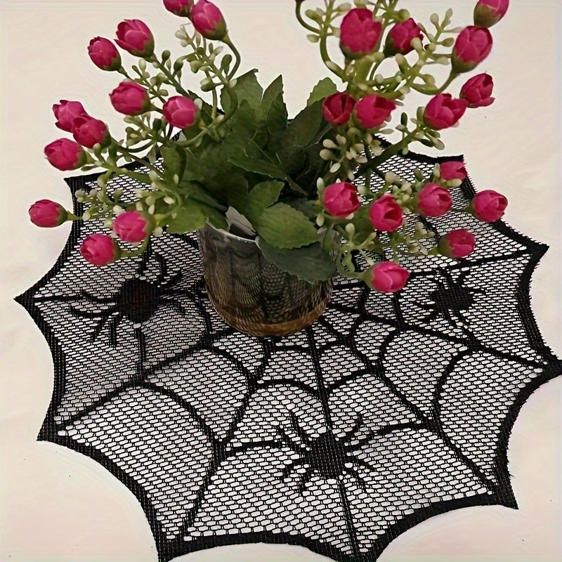 Spider Web Halloween Decoration - VIKAMA Alas Meja Halloween Motif Jaring