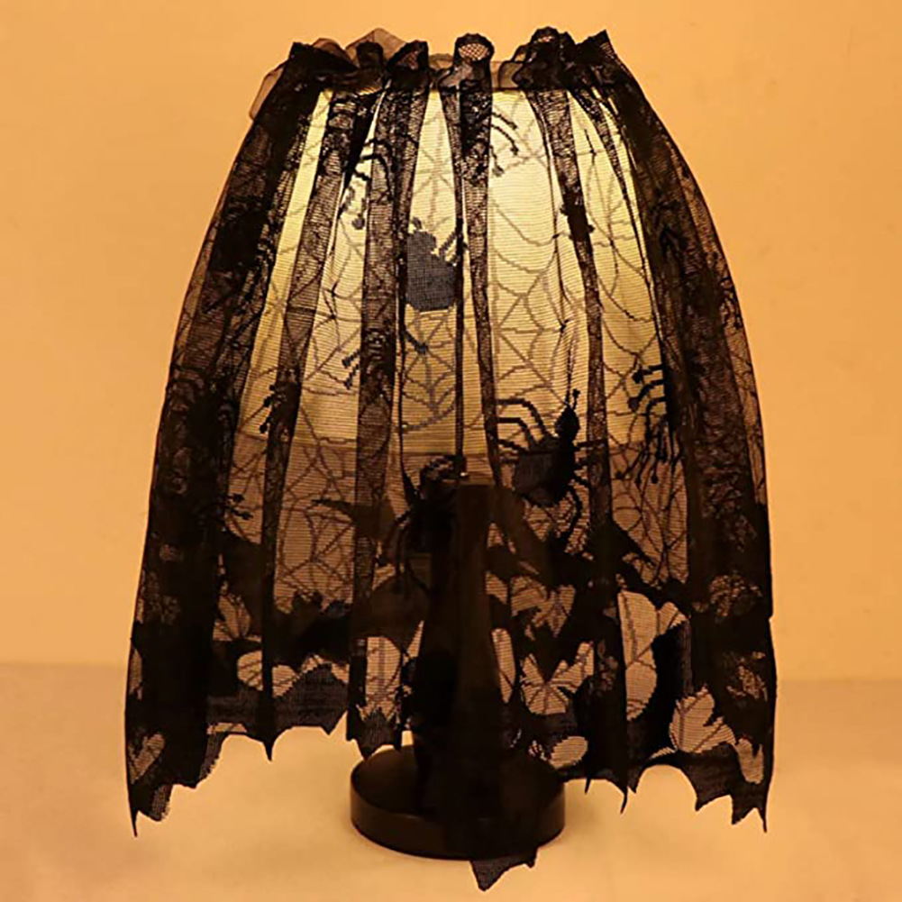 Spider Web Halloween Decoration - Dekorasi Jaring Laba-laba Hitam Berbahan Renda