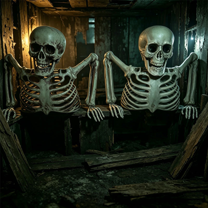 Halloween Skeleton Decoration - Ornamen Tengkorak Setengah Kerangka Horor, Dekorasi
