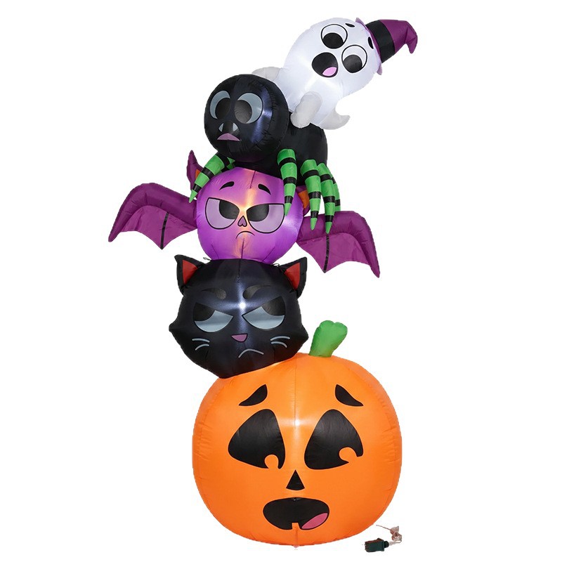 Halloween Pumpkin Decor Led - Dekorasi Halloween Tiup 18m, Labu Bertumpuk,