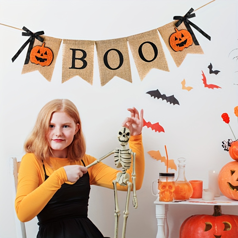 Pumpkin Lantern Halloween - 1 Set Spanduk Halloween Rustic 