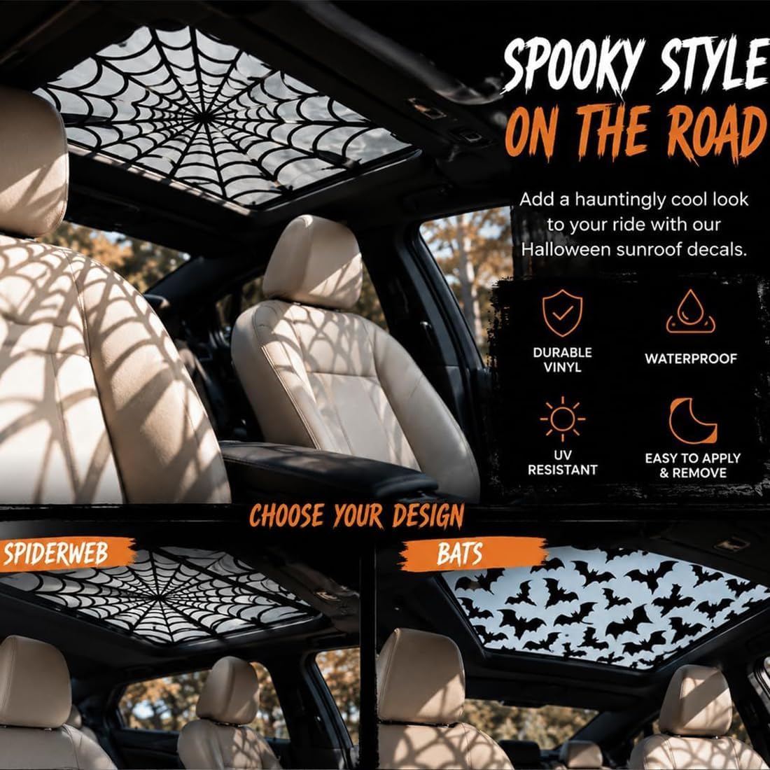Stiker Sunroof Mobil Halloween - Spider Web Halloween Decoration ulasan dan harga