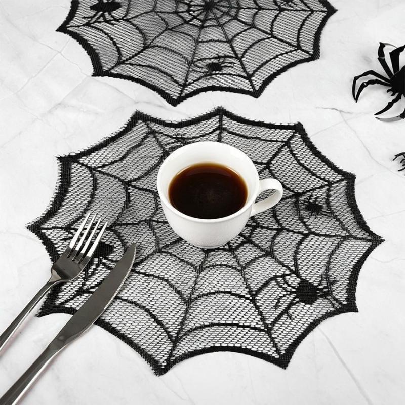2/4 buah Taplak Meja Berenda H - Spider Web Halloween Decoration ulasan dan harga