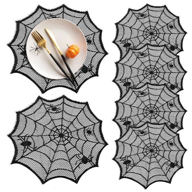 2/4 buah Taplak Meja Berenda H - Spider Web Halloween Decoration ulasan dan harga