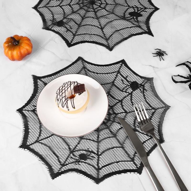 2/4 buah Taplak Meja Berenda H - Spider Web Halloween Decoration ulasan dan harga