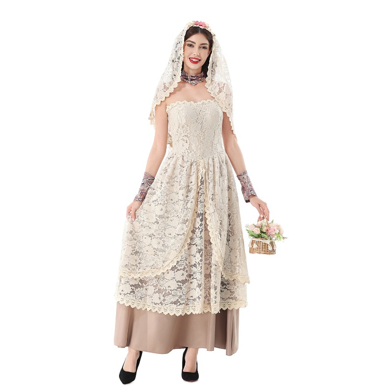 Gaun Maxi Berenda Vintage untu - Halloween Costume Adult ulasan dan harga