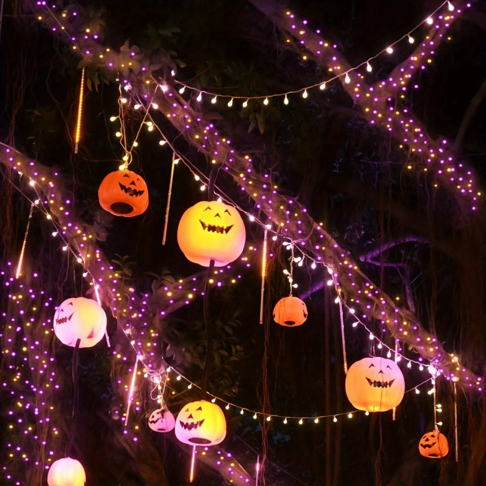 1/2PC12M100LED Lampu Hias Hall - Halloween Led String Lights Orange ulasan dan harga