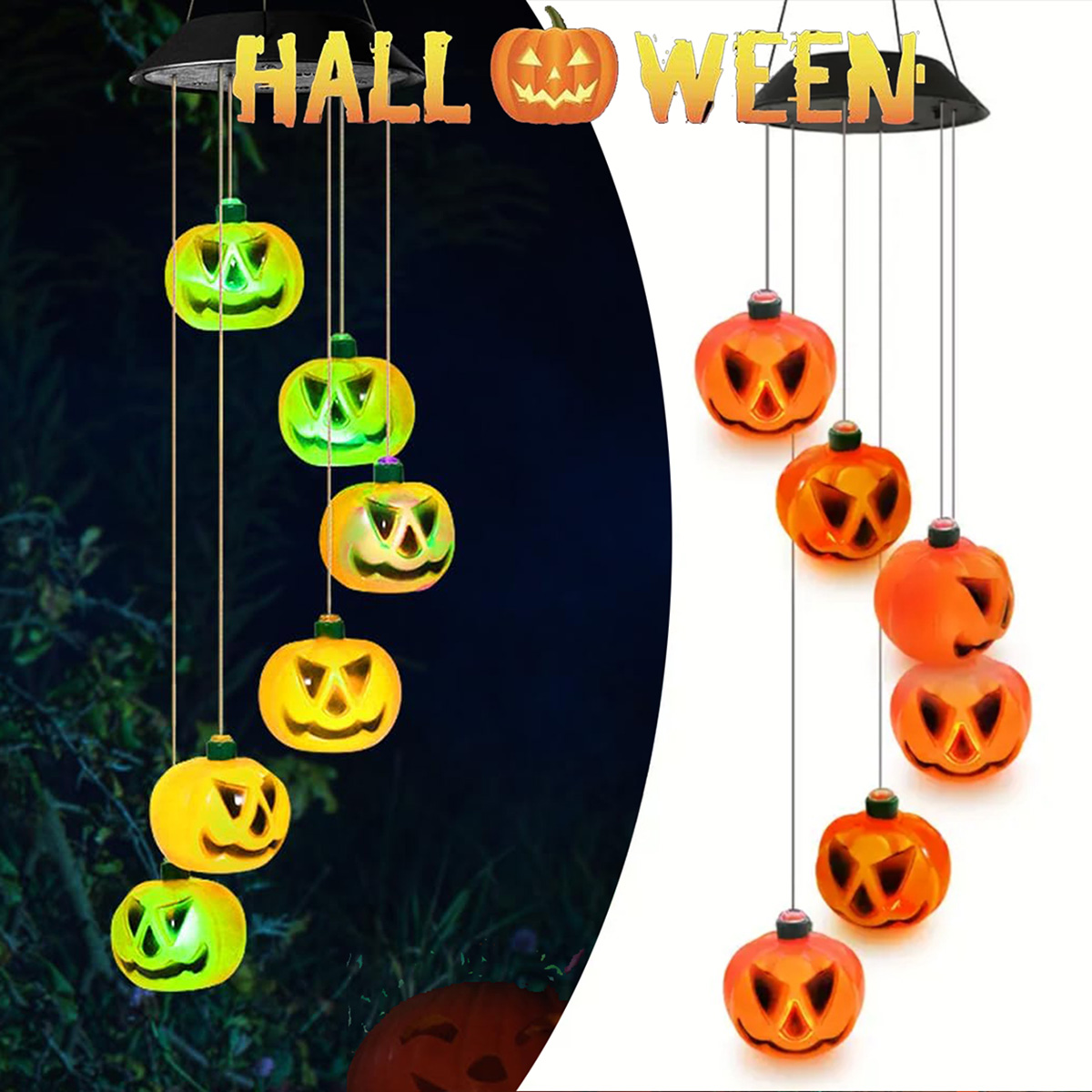 Lonceng Angin Labu Halloween B - Halloween Pumpkin Decor Led ulasan dan harga