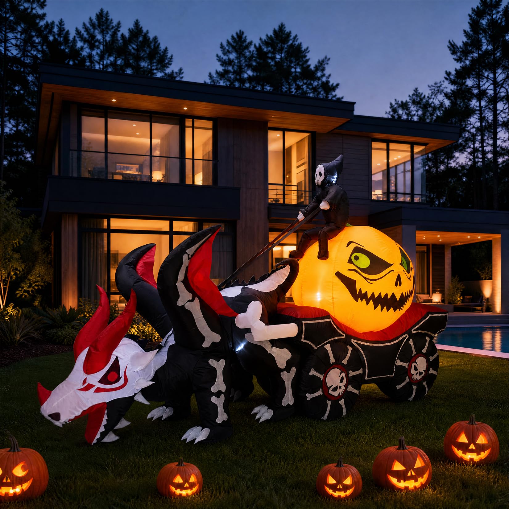 8,9 kaki, dekorasi Halloween b - Halloween Pumpkin Decor Led ulasan dan harga