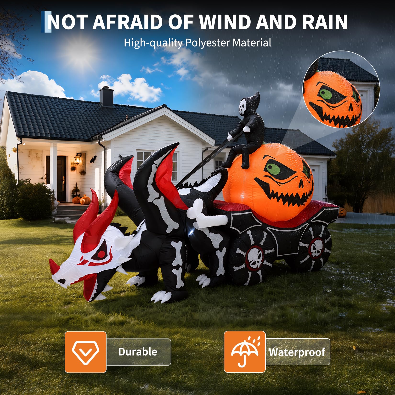 8,9 kaki, dekorasi Halloween b - Halloween Pumpkin Decor Led ulasan dan harga