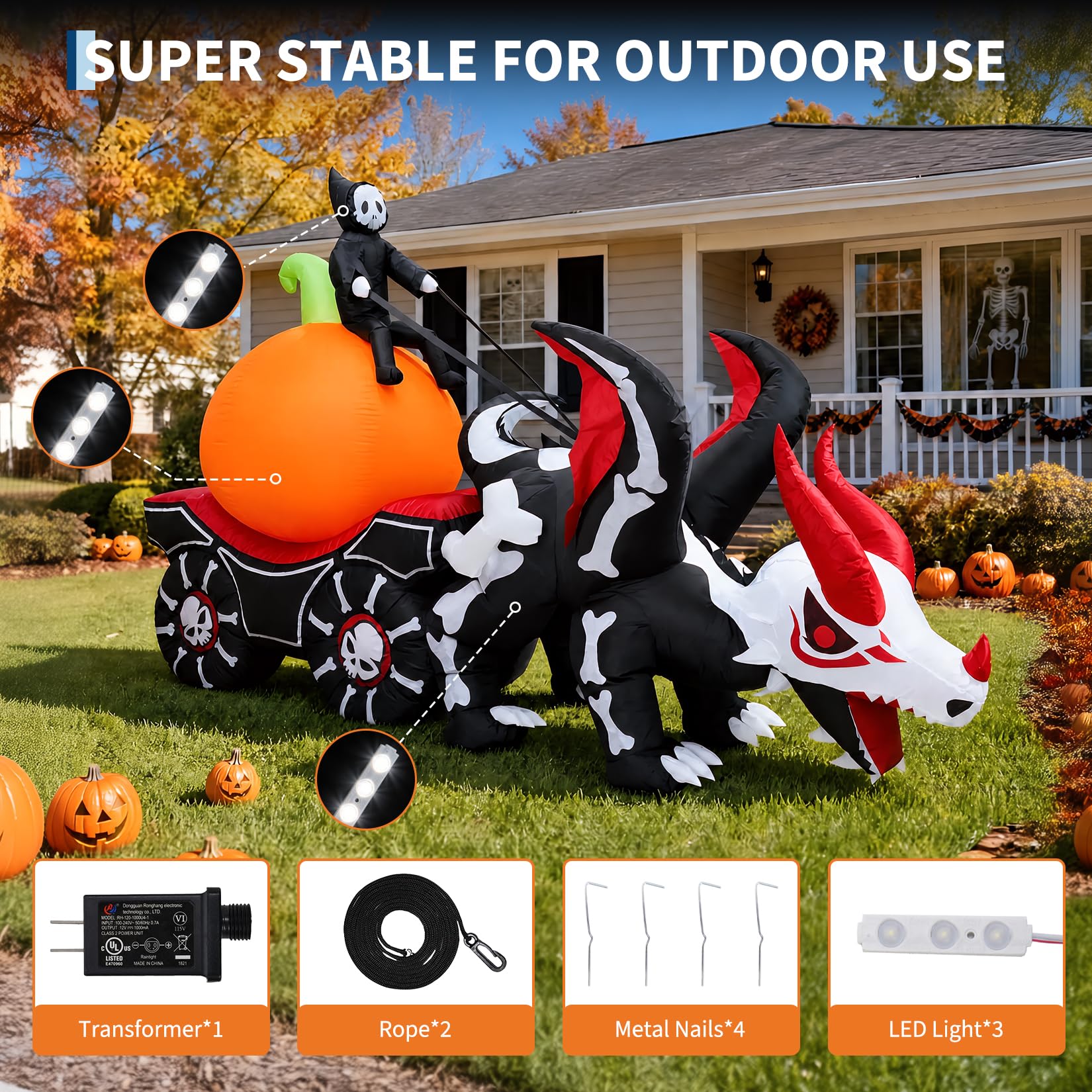 8,9 kaki, dekorasi Halloween b - Halloween Pumpkin Decor Led ulasan dan harga