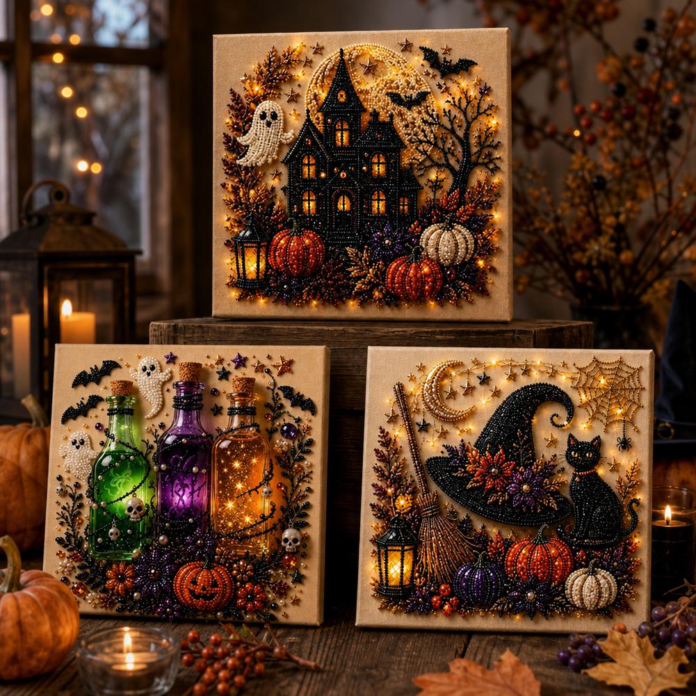Kit Seni Mutiara 3D Hantu & La - Pumpkin Lantern Halloween ulasan dan harga