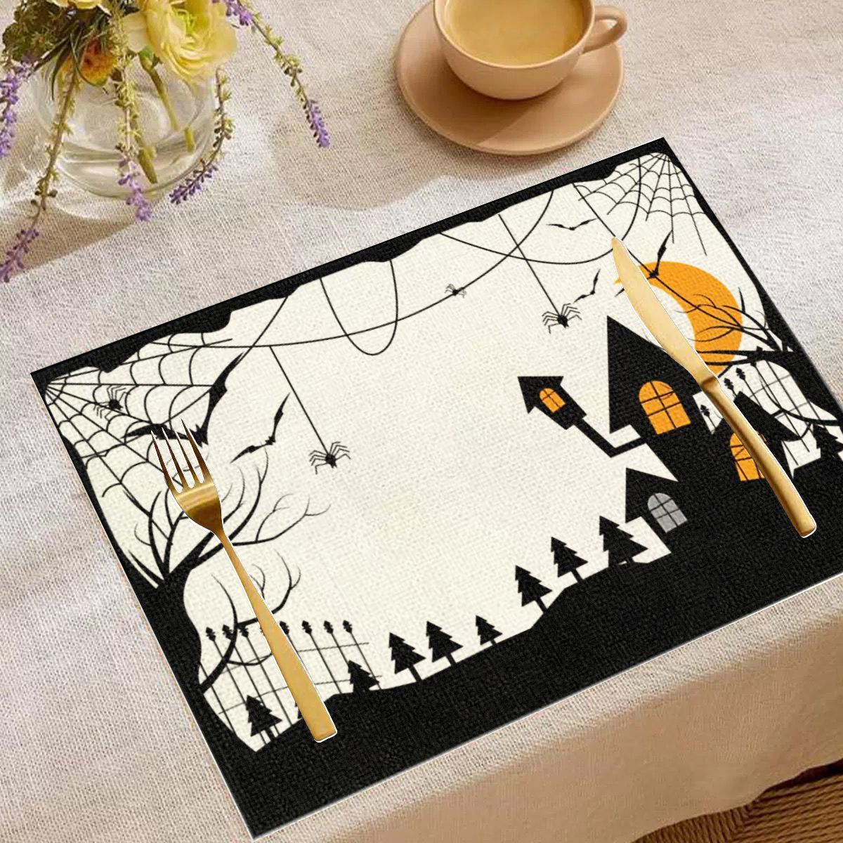 VIKAMA Hitam Putih Rumah Hantu - Spider Web Halloween Decoration ulasan dan harga