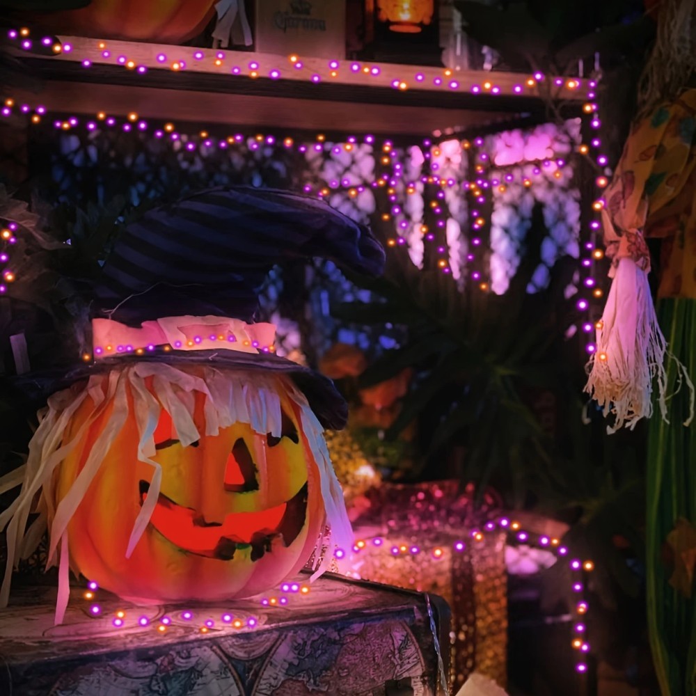 1 Buah Lampu Tali Surya Hallow - Halloween Led String Lights Orange ulasan dan harga