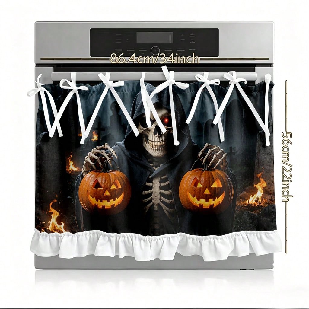 1 buah tirai kompor dapur, tir - Pumpkin Lantern Halloween ulasan dan harga