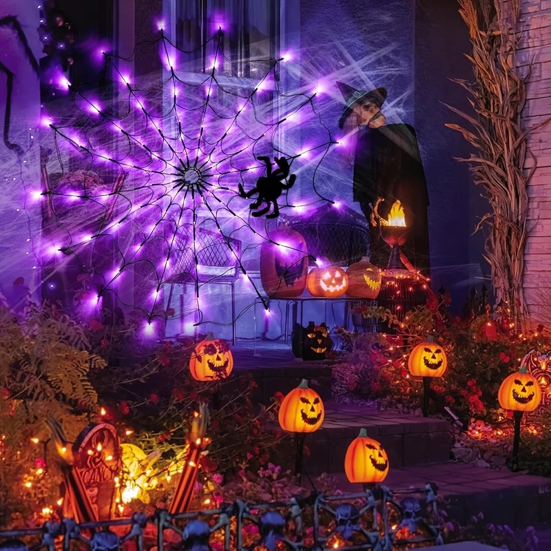Lampu Hias LED Bentuk Jaring L - Halloween Led String Lights Orange ulasan dan harga