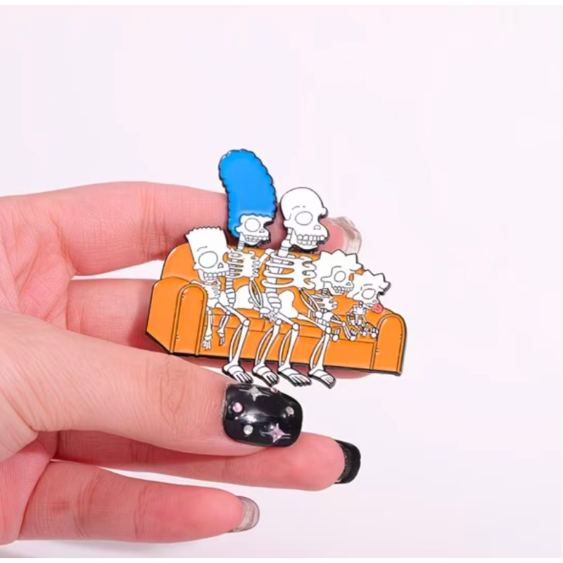 Bros Pin Enamel Logam Kartun A - Halloween Skeleton Decoration ulasan dan harga