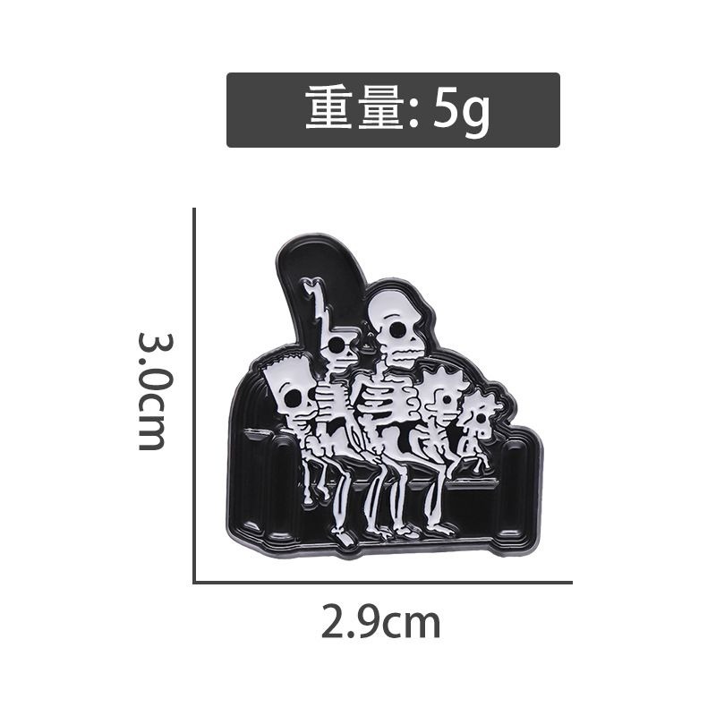 Bros Pin Enamel Logam Kartun A - Halloween Skeleton Decoration ulasan dan harga