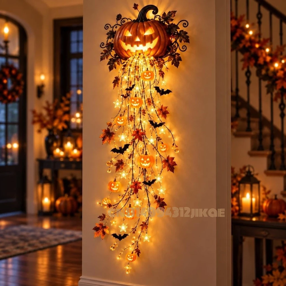 Koleksi Lampu Dinding Bertema  - Halloween Led String Lights Orange ulasan dan harga