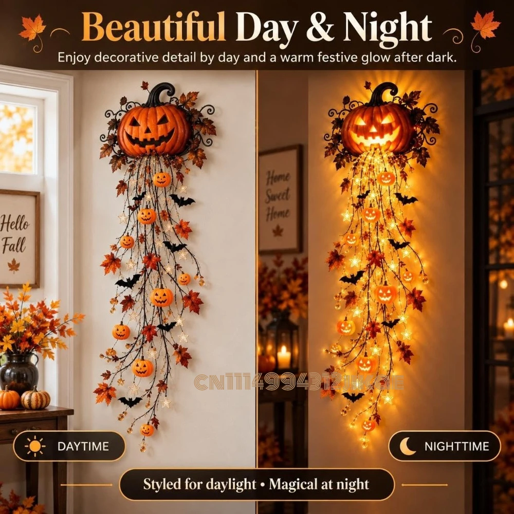 Koleksi Lampu Dinding Bertema  - Halloween Led String Lights Orange ulasan dan harga