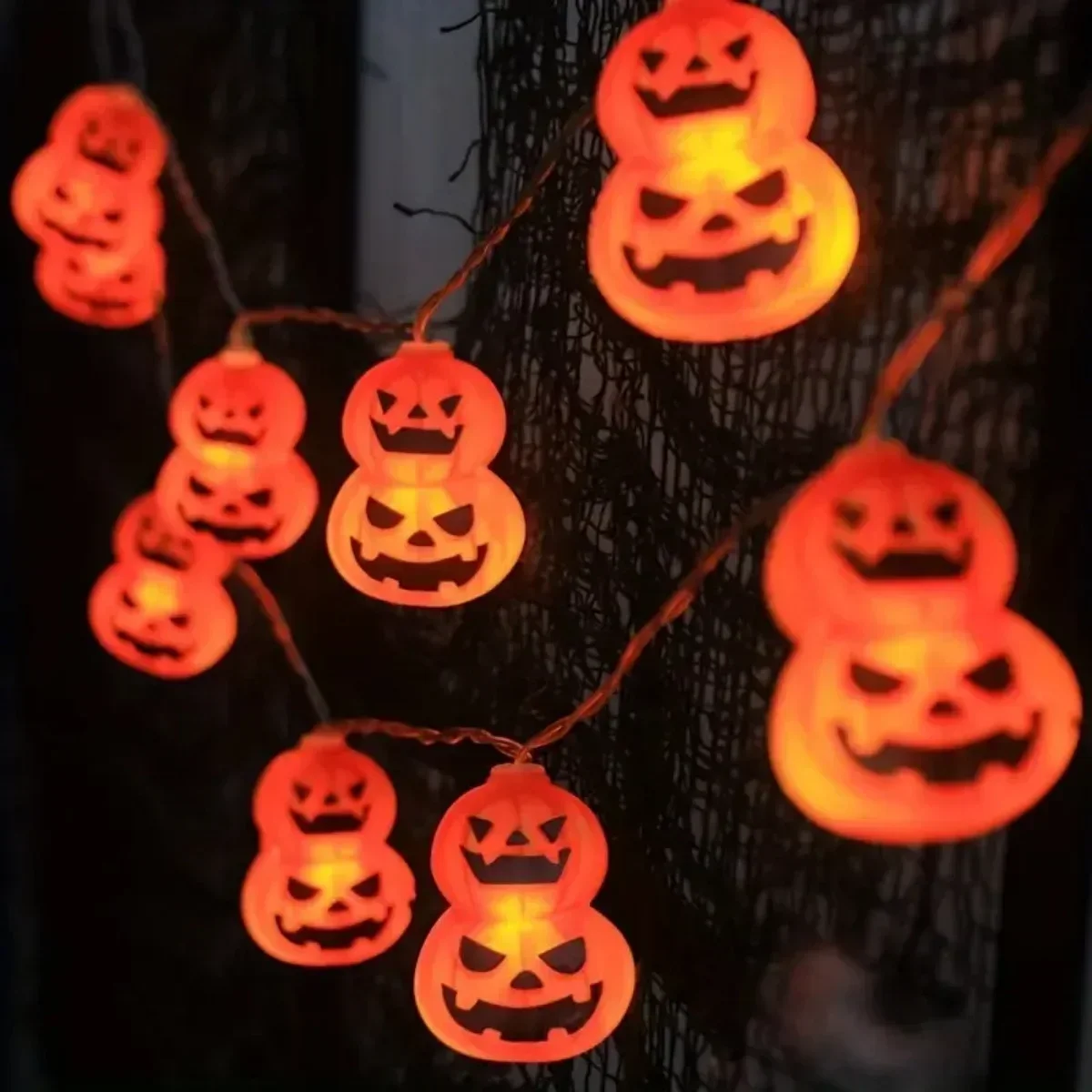 Lampu Hias Bentuk Labu Jack O  - Halloween Led String Lights Orange ulasan dan harga