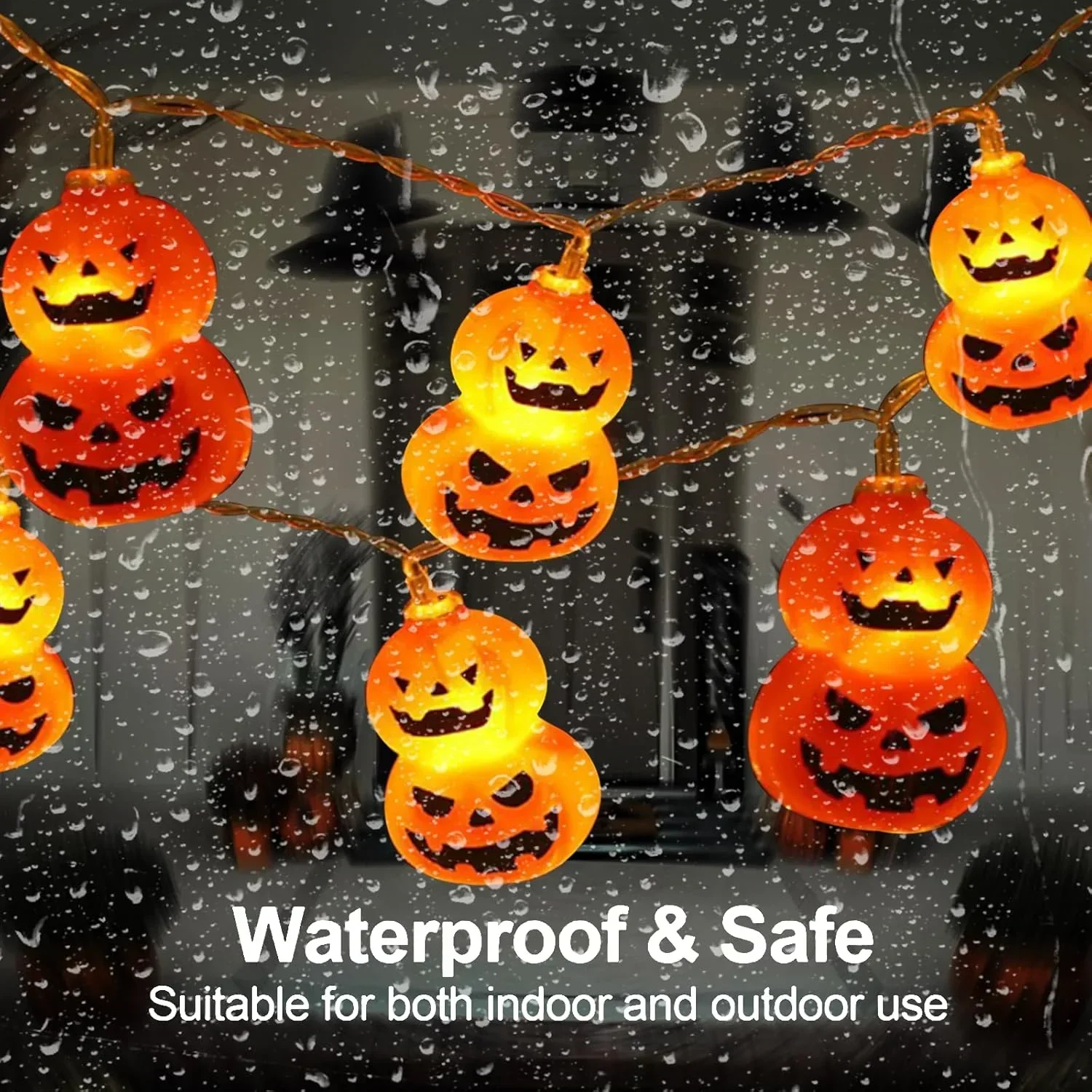 Lampu Hias Bentuk Labu Jack O  - Halloween Led String Lights Orange ulasan dan harga