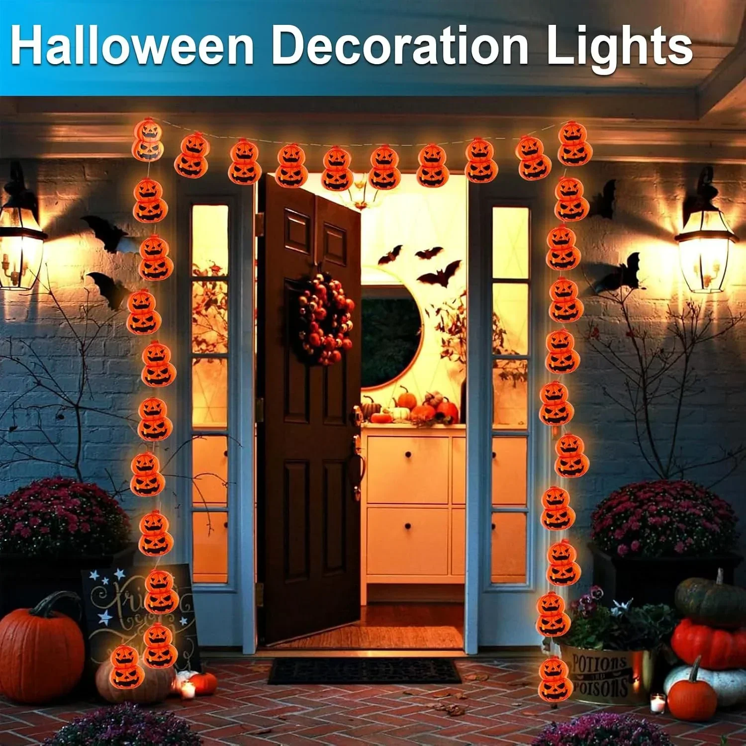 Lampu Hias Bentuk Labu Jack O  - Halloween Led String Lights Orange ulasan dan harga