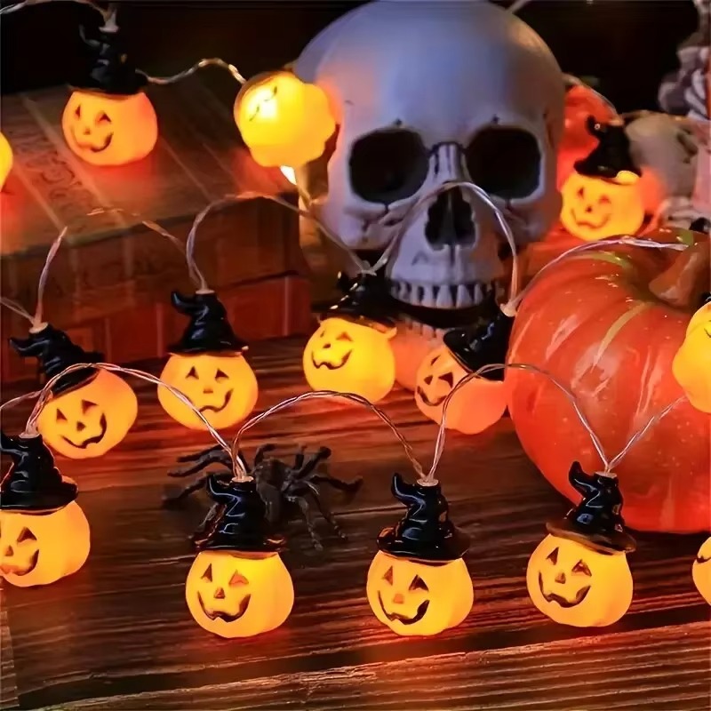 Lampu Hias Bentuk Topi Penyihi - Halloween Led String Lights Orange ulasan dan harga