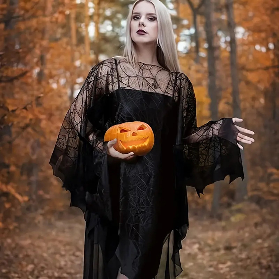 Halloween laba-laba Web jubah  - Spider Web Halloween Decoration ulasan dan harga