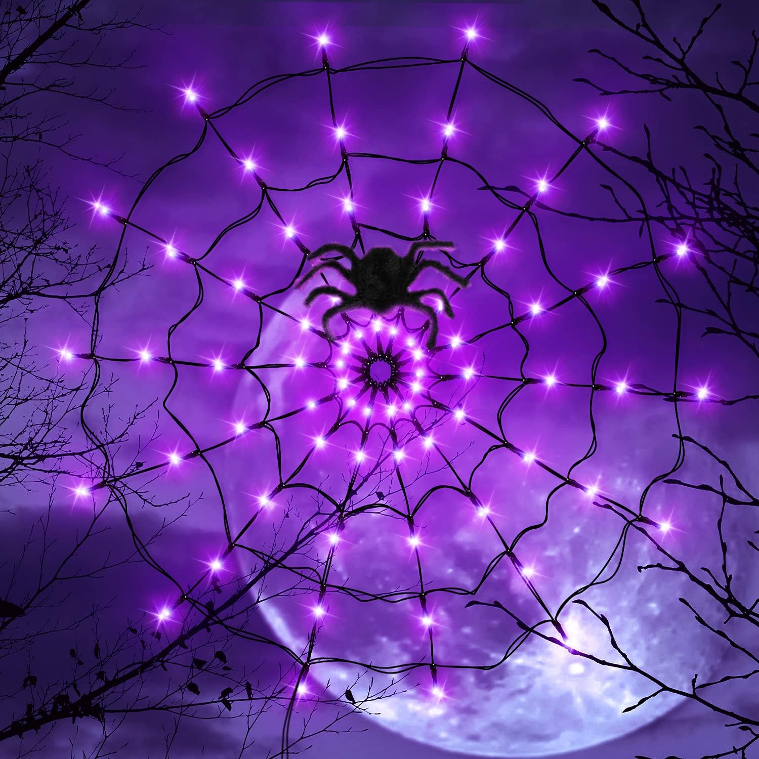 Lampu LED Halloween dekorasi F - Spider Web Halloween Decoration ulasan dan harga