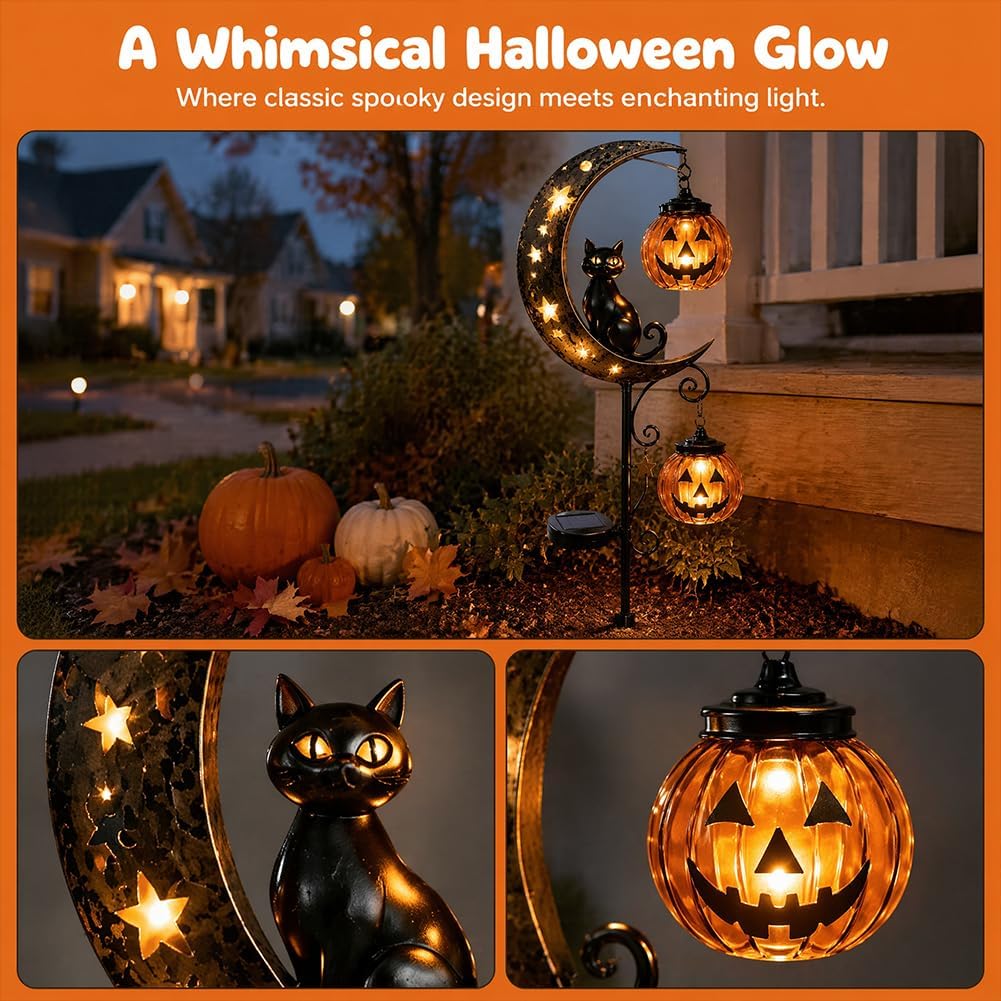 Lampu Taman Tenaga Surya Hallo - Pumpkin Lantern Halloween ulasan dan harga