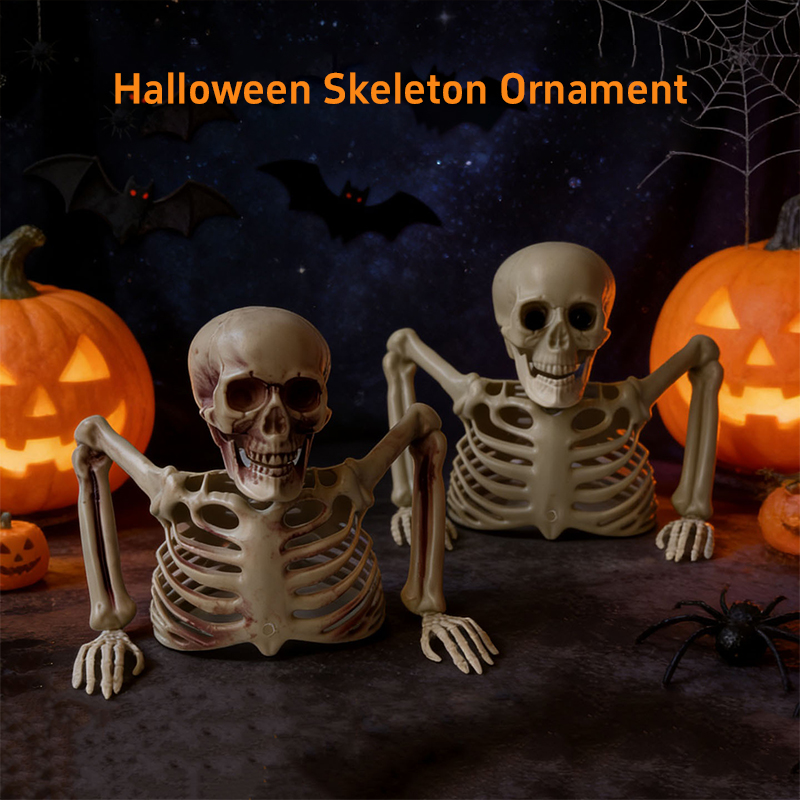 Ornamen Tengkorak Setengah Ker - Halloween Skeleton Decoration ulasan dan harga