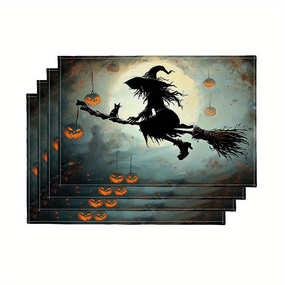 Set 4 Alas Meja Halloween Bert - Pumpkin Lantern Halloween ulasan dan harga