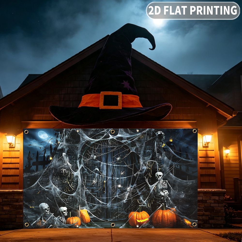 1 buah Spanduk Garasi Pesta Ha - Spider Web Halloween Decoration ulasan dan harga